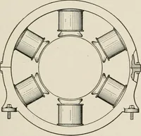 An illustration from Cyclopedia of applied electricity : a general reference work on direct-current generators and motors, storage batteries, electrochemistry, welding, electric wiring, meters, electric lighting, electric railways, power stations, switchboards, power transmission, alternating-current machinery, telegraphy, etc. (1916)