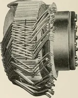 Picture 247 of 428 from Cyclopedia of applied electricity : a general reference work on direct-current generators and motors, storage batteries, electrochemistry, welding, electric wiring, meters, electric lighting, electric railways, power stations, switchboards, power transmission, alternating-current machinery, telegraphy, etc. (1916), leaf 318