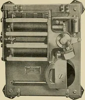 An illustration from Cyclopedia of applied electricity : a general reference work on direct-current generators and motors, storage batteries, electrochemistry, welding, electric wiring, meters, electric lighting, electric railways, power stations, switchboards, power transmission, alternating-current machinery, telegraphy, etc. (1916)