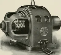 An illustration from Cyclopedia of applied electricity : a general reference work on direct-current generators and motors, storage batteries, electrochemistry, welding, electric wiring, meters, electric lighting, electric railways, power stations, switchboards, power transmission, alternating-current machinery, telegraphy, etc. (1916)