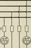 An illustration from Cyclopedia of applied electricity : a general reference work on direct-current generators and motors, storage batteries, electrochemistry, welding, electric wiring, meters, electric lighting, electric railways, power stations, switchboards, power transmission, alternating-current machinery, telegraphy, etc. (1916)