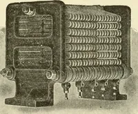 An illustration from Cyclopedia of applied electricity : a general reference work on direct-current generators and motors, storage batteries, electrochemistry, welding, electric wiring, meters, electric lighting, electric railways, power stations, switchboards, power transmission, alternating-current machinery, telegraphy, etc. (1916)