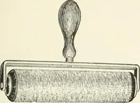 An illustration from Cyclopedia of painting : containing useful and valuable information on the following subjects : adulteration of paint, blistering of paint, brushes, calcimining, carriage painting, china painting, colors, color harmony, color mixing, color testing, exterior painting, gilding, graining, house painting, marbling, mildew, oils and driers, oil painting on glass, painting a bath tub, painting in distemper, paperhanger's tools, paperhanging, pigments, plain oil painting, primary colors, priming, scenic painting, sign painting, stains, staining, stencilling, turpentine, varnishes, varnishing, water color painting, when not to paint, practical points on painting, useful information (1908)