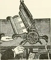An illustration from Cyclopedia of painting : containing useful and valuable information on the following subjects : adulteration of paint, blistering of paint, brushes, calcimining, carriage painting, china painting, colors, color harmony, color mixing, color testing, exterior painting, gilding, graining, house painting, marbling, mildew, oils and driers, oil painting on glass, painting a bath tub, painting in distemper, paperhanger's tools, paperhanging, pigments, plain oil painting, primary colors, priming, scenic painting, sign painting, stains, staining, stencilling, turpentine, varnishes, varnishing, water color painting, when not to paint, practical points on painting, useful information (1908)