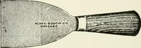 An illustration from Cyclopedia of painting : containing useful and valuable information on the following subjects : adulteration of paint, blistering of paint, brushes, calcimining, carriage painting, china painting, colors, color harmony, color mixing, color testing, exterior painting, gilding, graining, house painting, marbling, mildew, oils and driers, oil painting on glass, painting a bath tub, painting in distemper, paperhanger's tools, paperhanging, pigments, plain oil painting, primary colors, priming, scenic painting, sign painting, stains, staining, stencilling, turpentine, varnishes, varnishing, water color painting, when not to paint, practical points on painting, useful information (1908)