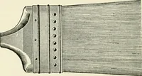 An illustration from Cyclopedia of painting : containing useful and valuable information on the following subjects : adulteration of paint, blistering of paint, brushes, calcimining, carriage painting, china painting, colors, color harmony, color mixing, color testing, exterior painting, gilding, graining, house painting, marbling, mildew, oils and driers, oil painting on glass, painting a bath tub, painting in distemper, paperhanger's tools, paperhanging, pigments, plain oil painting, primary colors, priming, scenic painting, sign painting, stains, staining, stencilling, turpentine, varnishes, varnishing, water color painting, when not to paint, practical points on painting, useful information (1908)