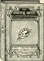 An illustration from Cyclopedia of painting : containing useful and valuable information on the following subjects : adulteration of paint, blistering of paint, brushes, calcimining, carriage painting, china painting, colors, color harmony, color mixing, color testing, exterior painting, gilding, graining, house painting, marbling, mildew, oils and driers, oil painting on glass, painting a bath tub, painting in distemper, paperhanger's tools, paperhanging, pigments, plain oil painting, primary colors, priming, scenic painting, sign painting, stains, staining, stencilling, turpentine, varnishes, varnishing, water color painting, when not to paint, practical points on painting, useful information (1908)