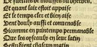 An illustration from Cy est le Romat de la roze, ou, Tout lart Damour est enclose : histoires et auctoritez et maintz beaulx propos vsitez qui a este nouuellement Corrige suffisantement et cotte bien a lauantaige com on voit en chascune page (1526)