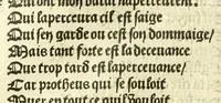 An illustration from Cy est le Romat de la roze, ou, Tout lart Damour est enclose : histoires et auctoritez et maintz beaulx propos vsitez qui a este nouuellement Corrige suffisantement et cotte bien a lauantaige com on voit en chascune page (1526)