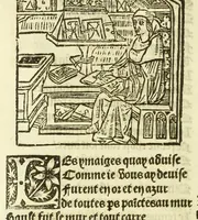 Picture 9 of 81 from Cy est le Romat de la roze, ou, Tout lart Damour est enclose : histoires et auctoritez et maintz beaulx propos vsitez qui a este nouuellement Corrige suffisantement et cotte bien a lauantaige com on voit en chascune page (1526), leaf 26