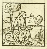 An illustration from Cy est le Romat de la roze, ou, Tout lart Damour est enclose : histoires et auctoritez et maintz beaulx propos vsitez qui a este nouuellement Corrige suffisantement et cotte bien a lauantaige com on voit en chascune page (1526)