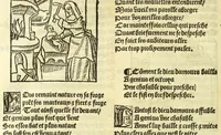 An illustration from Cy est le Romat de la roze, ou, Tout lart Damour est enclose : histoires et auctoritez et maintz beaulx propos vsitez qui a este nouuellement Corrige suffisantement et cotte bien a lauantaige com on voit en chascune page (1526)