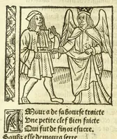 Picture 16 of 81 from Cy est le Romat de la roze, ou, Tout lart Damour est enclose : histoires et auctoritez et maintz beaulx propos vsitez qui a este nouuellement Corrige suffisantement et cotte bien a lauantaige com on voit en chascune page (1526), leaf 46