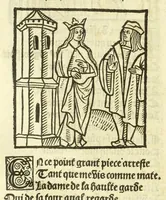 Picture 21 of 81 from Cy est le Romat de la roze, ou, Tout lart Damour est enclose : histoires et auctoritez et maintz beaulx propos vsitez qui a este nouuellement Corrige suffisantement et cotte bien a lauantaige com on voit en chascune page (1526), leaf 58
