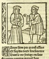 Picture 22 of 81 from Cy est le Romat de la roze, ou, Tout lart Damour est enclose : histoires et auctoritez et maintz beaulx propos vsitez qui a este nouuellement Corrige suffisantement et cotte bien a lauantaige com on voit en chascune page (1526), leaf 60