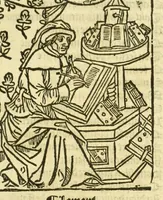 An illustration from Cy est le Romat de la roze, ou, Tout lart Damour est enclose : histoires et auctoritez et maintz beaulx propos vsitez qui a este nouuellement Corrige suffisantement et cotte bien a lauantaige com on voit en chascune page (1526)