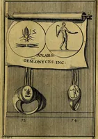 An illustration from Dactyliothecae, seu Annulorum sigillarium quorum priscos tam Graecos quam Romanos usus, ex ferro, aere, argento & auro promptuarii ... Collectis aliunde & ineditis & editis annulorum figuris auctior; (1695)