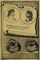 Picture 62 of 294 from Dactyliothecae, seu Annulorum sigillarium quorum priscos tam Graecos quam Romanos usus, ex ferro, aere, argento & auro promptuarii ... Collectis aliunde & ineditis & editis annulorum figuris auctior; (1695), leaf 190