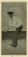 An illustration from Dances of the people : a second volume of Folk-dances and singing games; containing twenty-eight folk-dances of the United States, Ireland, England, Scotland, Norway, Sweden, Denmark, Finland, Germany, and Switzerland; with the music, full directions for performance and numerous illustrations (1913)