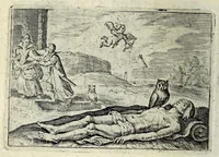 An illustration from Dan. Heinsii Lof-sanck van Iesus Christus den eenigen ende eeuwigen sone Godes : ende zyne andere nederduytse poemata, nieuwelijcks vermeerdert ende verbetert met de uytlegginghen (1650)