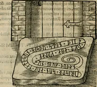 An illustration from Danicorum monumentorum libri sex : e spissis antiquitatum tenebris et in Dania ac Norvegia extantibus ruderibus (1643)