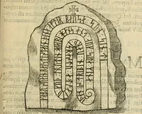An illustration from Danicorum monumentorum libri sex : e spissis antiquitatum tenebris et in Dania ac Norvegia extantibus ruderibus (1643)