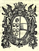 An illustration from Danielis Eremitae Belgae Panegyricvs Cosmo Medices fer. fil. magno hetruriae principi dictus, cum faustissimo omine D. Mariae Magdalenae, Austriacae, Car. F. Augustae, nuptiarum sacris initiaretur (1608)