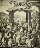 An illustration from Die darstellung der Anbetung der heiligen drei Könige in der toskanischen Malerei von Giotto bis Lionardo (1901)