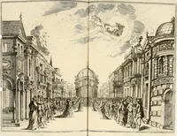 Picture 35 of 37 from Das vestalische ewige Feur, zur Geburts-Befrolokung deren Römischen Kayserlichen Mayestätten Leopold vnd Clavdia durchleuchtigisten Prinzessin Anna Maria auff der grossen Schau-Bühne gesungener vorgestellt, auss dem Wälschen in das Teutsche übersetzet (1674), leaf 106