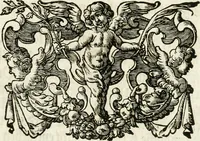 An illustration from Das vestalische ewige Feur, zur Geburts-Befrolokung deren Römischen Kayserlichen Mayestätten Leopold vnd Clavdia durchleuchtigisten Prinzessin Anna Maria auff der grossen Schau-Bühne gesungener vorgestellt, auss dem Wälschen in das Teutsche übersetzet (1674)