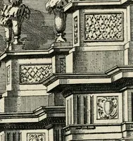 Picture 18 of 37 from Das vestalische ewige Feur, zur Geburts-Befrolokung deren Römischen Kayserlichen Mayestätten Leopold vnd Clavdia durchleuchtigisten Prinzessin Anna Maria auff der grossen Schau-Bühne gesungener vorgestellt, auss dem Wälschen in das Teutsche übersetzet (1674), leaf 36