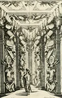 An illustration from Das vestalische ewige Feur, zur Geburts-Befrolokung deren Römischen Kayserlichen Mayestätten Leopold vnd Clavdia durchleuchtigisten Prinzessin Anna Maria auff der grossen Schau-Bühne gesungener vorgestellt, auss dem Wälschen in das Teutsche übersetzet (1674)