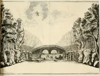 An illustration from Das vestalische ewige Feur, zur Geburts-Befrolokung deren Römischen Kayserlichen Mayestätten Leopold vnd Clavdia durchleuchtigisten Prinzessin Anna Maria auff der grossen Schau-Bühne gesungener vorgestellt, auss dem Wälschen in das Teutsche übersetzet (1674)