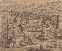 An illustration from Das vierdte Buch von der Neuwen Welt. Oder Neuwe vnd gründtliche Historien, von dem Nidergängischen Indien, so von Christophoro Columbo im Jar 1492 erstlich erfunden (1594)