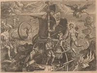 An illustration from Das vierdte Buch von der Neuwen Welt. Oder Neuwe vnd gründtliche Historien, von dem Nidergängischen Indien, so von Christophoro Columbo im Jar 1492 erstlich erfunden (1594)