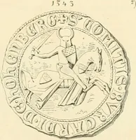 An illustration from Das Wappen des fürstlichen Hauses Hohenzollern in seiner Entwicklung von der ältesten Zeit bis zur Gegenwart historisch dargestellt, nebst Anhang: Hohenzollern'sche Allianz-Wappen (1889)