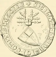 An illustration from Das Wappen des fürstlichen Hauses Hohenzollern in seiner Entwicklung von der ältesten Zeit bis zur Gegenwart historisch dargestellt, nebst Anhang: Hohenzollern'sche Allianz-Wappen (1889)