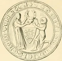 An illustration from Das Wappen des fürstlichen Hauses Hohenzollern in seiner Entwicklung von der ältesten Zeit bis zur Gegenwart historisch dargestellt, nebst Anhang: Hohenzollern'sche Allianz-Wappen (1889)