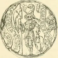 An illustration from Das Wappen des fürstlichen Hauses Hohenzollern in seiner Entwicklung von der ältesten Zeit bis zur Gegenwart historisch dargestellt, nebst Anhang: Hohenzollern'sche Allianz-Wappen (1889)