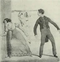An illustration from Das Weib in der Karikatur Frankreichs : mit 448 Textillustrationen und 72 farbigen Kunstblättern nach seltenen und amüsanten französischen Karikaturen aus allen Zeitepochen (1907)