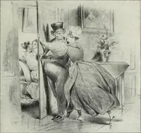 Picture 156 of 473 from Das Weib in der Karikatur Frankreichs : mit 448 Textillustrationen und 72 farbigen Kunstblättern nach seltenen und amüsanten französischen Karikaturen aus allen Zeitepochen (1907), leaf 249