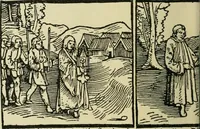 An illustration from Das Wunderblut zu Wilsnack : niederdeutscher Einblattdruck mit 15 Holzschnitten aus der Zeit von 1510-1520 (1904)