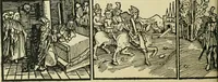 An illustration from Das Wunderblut zu Wilsnack : niederdeutscher Einblattdruck mit 15 Holzschnitten aus der Zeit von 1510-1520 (1904)