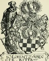 An illustration from Dated book-plates (Ex libris) with a treatise on their origin and development (1895)