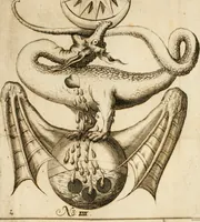An illustration from David Beuthers Universal und Particularia : worin die Verwandelung geringer Metalle in Gold und Silber klahr und deutlich gelehret wird : nebst einem Anhange von unvergleichlich curieusen Alchymischen Kupffern, darin die Kunst von Anfang bis zum Ende vorgemahlet ist : und einer Vorrede von Beuthers Person und Schrifften Dr. Joh. Christoph Sprögels .. (1718)