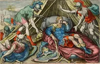 An illustration from David, hoc est virtutis exercitatissimae probatum Deo spectaculum, ex David pastoris, militis, regis, exulis, ac prophetae exemplis (1637)
