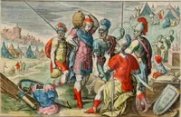 An illustration from David, hoc est virtutis exercitatissimae probatum Deo spectaculum, ex David pastoris, militis, regis, exulis, ac prophetae exemplis (1637)