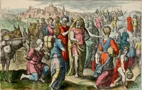 An illustration from David, hoc est virtutis exercitatissimae probatum Deo spectaculum, ex David pastoris, militis, regis, exulis, ac prophetae exemplis (1637)