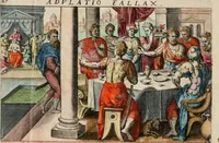 An illustration from David, hoc est virtutis exercitatissimae probatum Deo spectaculum, ex David pastoris, militis, regis, exulis, ac prophetae exemplis (1637)