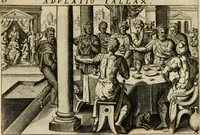 An illustration from David, hoc est, Virtvtis exercitatissimae probatvm deo spectacvlvm : ex David pastoris militis regis exvlis ac prophetae exemplis (1575)